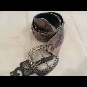 3D Women’s Western Belt Leather Faux Snake Cross
